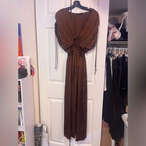 Elegant Brown Maxi Dress
